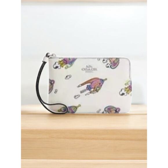 New With Tags Coach CW864 Cosmic Coach Corner Zip Wristlet With Rocket Print - Picture 1 of 7